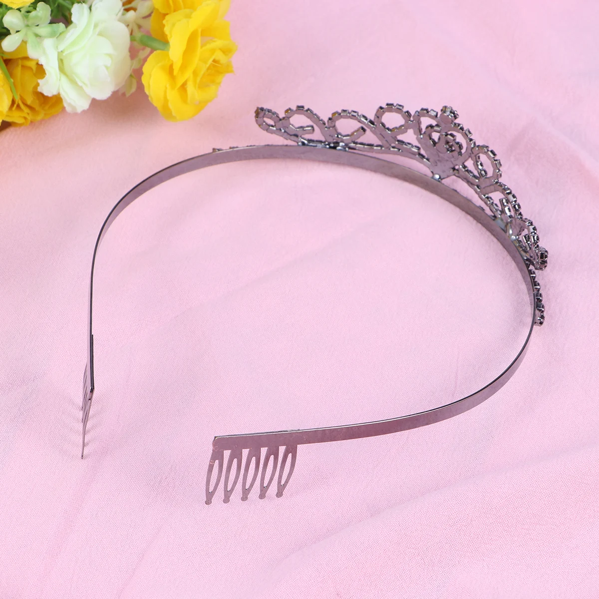 

Black Alloy Rhinestone Hairband Crown Bridal Wedding Hair Comb Elegant Party Engagement Accessories Bridal Hair Loop