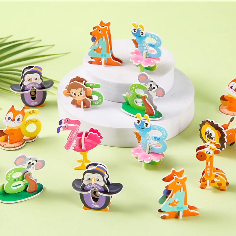 20pcs 3D Dinosaurs Ocean Animals Puzzle Educational Toys for Kids Birthday Party Favors Classroom Prizes Gifts Goodie Fillers