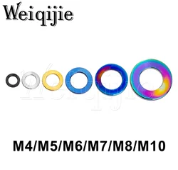 Weiqijie 10Pcs/lot Titanium Washers M4/M5/M6/M7/M8/M10 DIN912 Flat Spacer for Bike Motorcycle Car