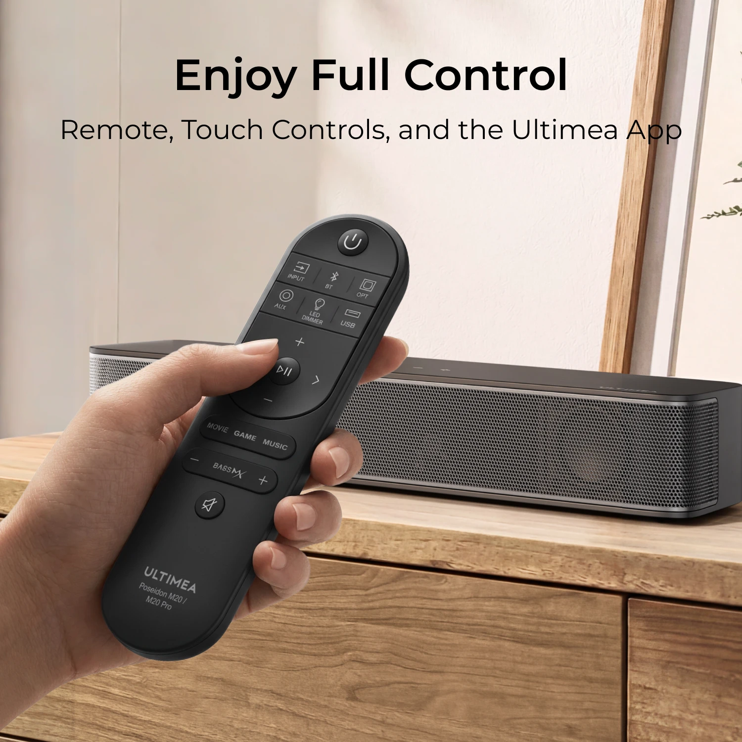 ULTIMEA 120W 2.1ch Compact Soundbar for TV, 3-Inch Built-in Subwoofer, Bluetooth 5.4 TV Sound Bar Speakers image 6