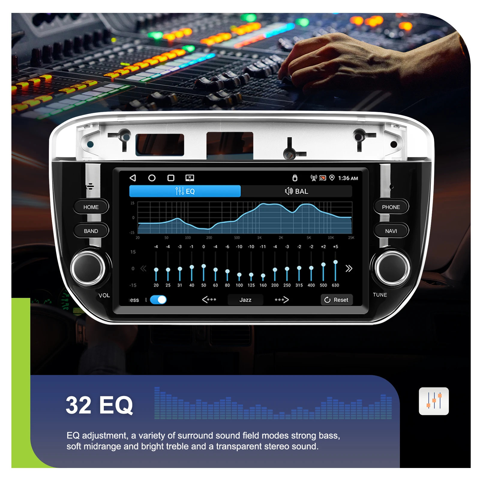Podofo 2DIN 4+64G Android Autoradio für FIAT Punto 2012–2016 Auto-Multimedia-Player Carplay Android Auto GPS Mirror Link USB – Detail 18