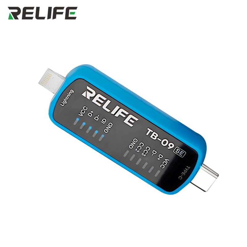 RELIFE TB-09 SE شحن ميناء تستر للإضاءة نوع-C المزدوج المقابس اختبار سريع كشف الأخطاء أداة إصلاح الهاتف #4