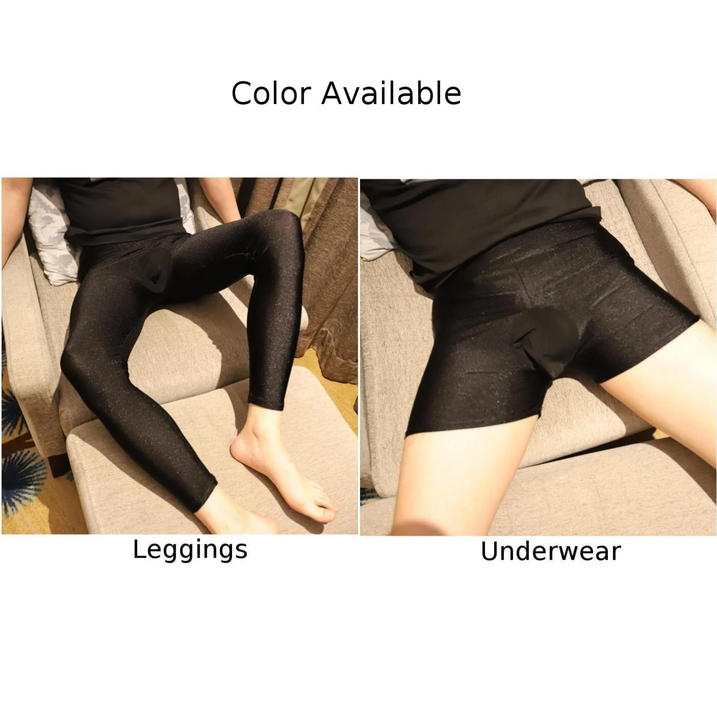 Sexy Mens High Elastic Shiny Pantyhose Pouch Tights Leggings Underwear Erotic Stretch Shorts Men Long Johns Nightclub Wear