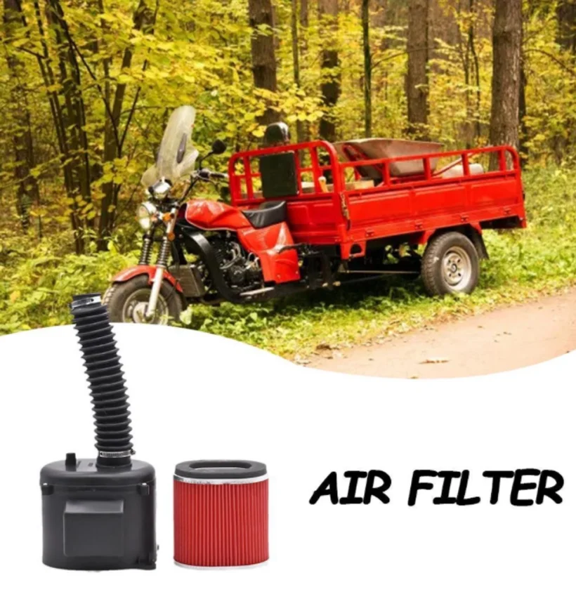 Motorcycle Tricycle Parts 125 150 200 Air Filter Air Filter Rubber Hose Filter Element Assembly Air Filter Cleaner