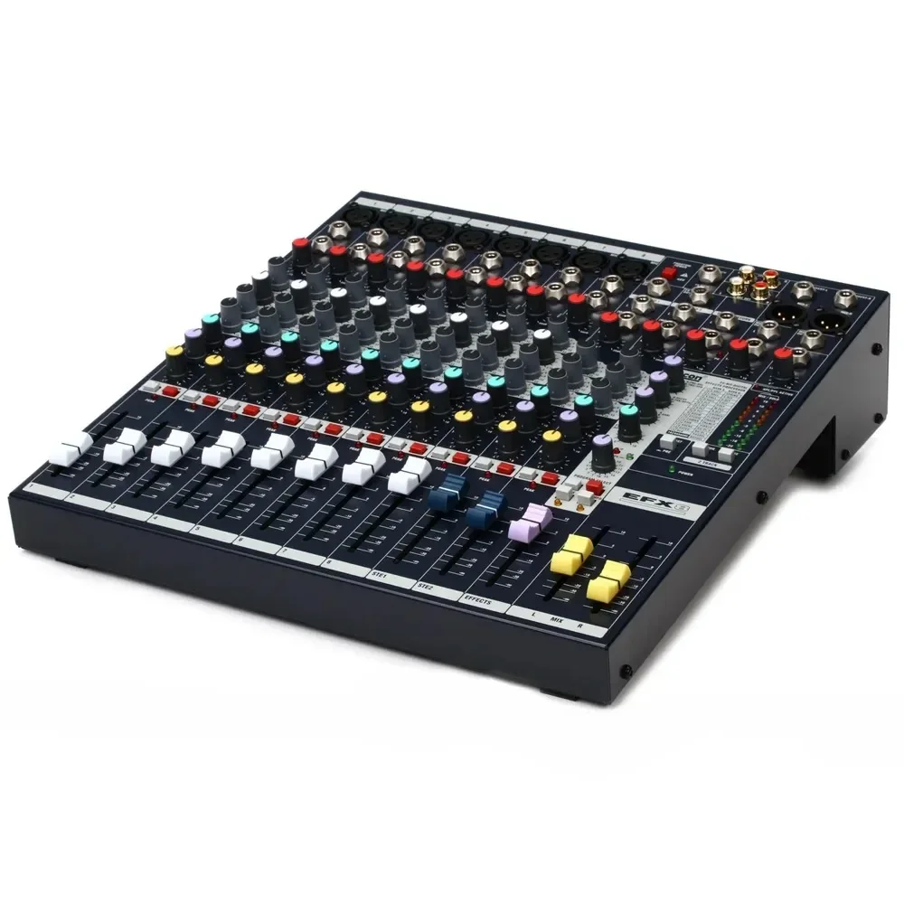8-12-16 ช่อง Sound Board คอนโซลโต๊ะระบบ 48V Phantom Power คอนโซลผสมเสียง DJ Studio FX 32 บิตโปรเซสเซอร์ DSP ผสม