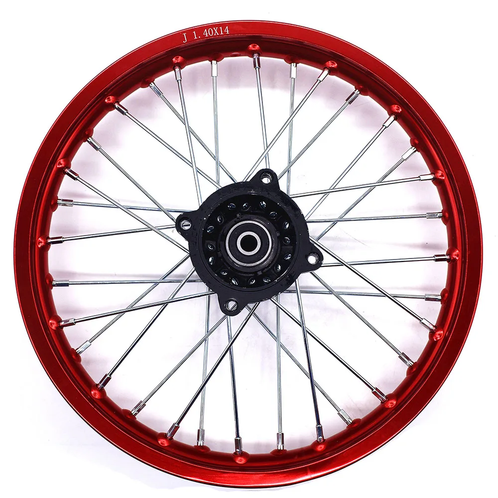 Red colour 14 Inch Rims 14\'\' 12mm or 15mm AXLE Front Red Rim for Dirt Bike Thumpstar Assassin Atomik Pit Pro