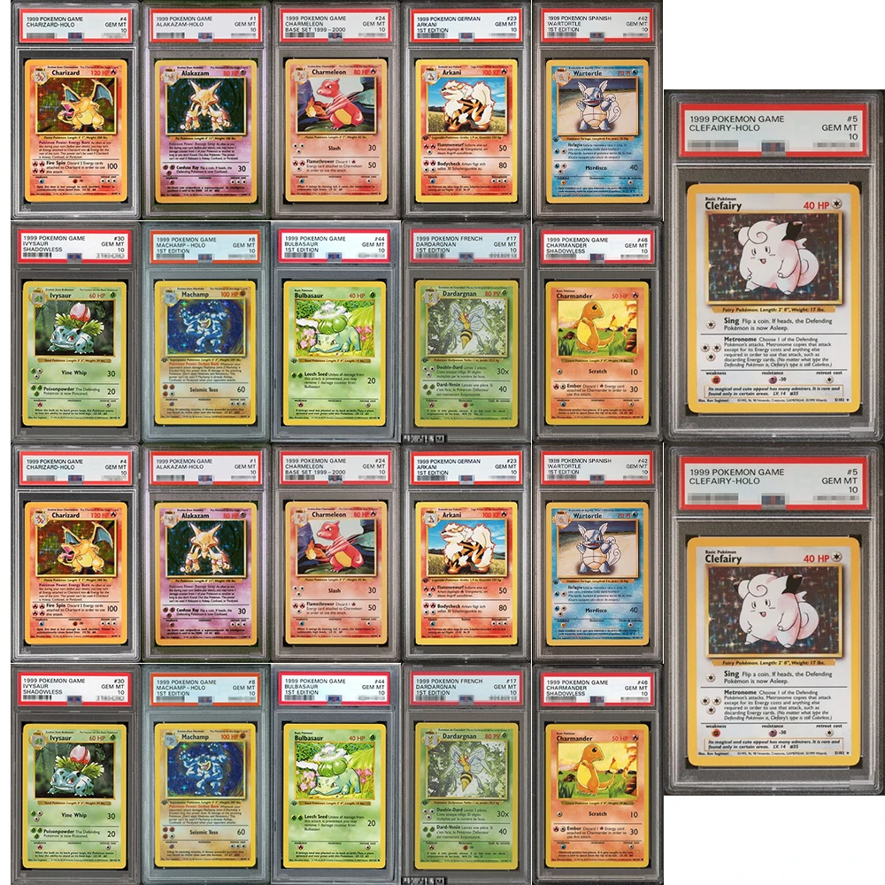 

Коллекционная карточная игра PTCG 1999: DIY Proxy Graded, Charmeleon, Ivysaur, Macha-holo, 1-е издание, 44/23 GEM MT 10, голографическая этикетка