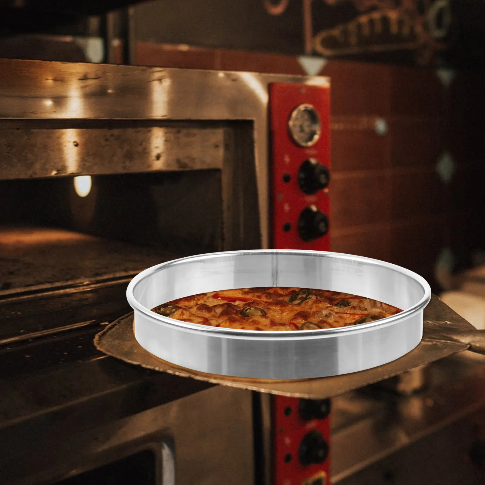 Heavy Duty Stainless Steel Pizza Saucing Ring – Heat Resistant, Non-Warping, Deep Rim for Cheese, Veggies & Bacon