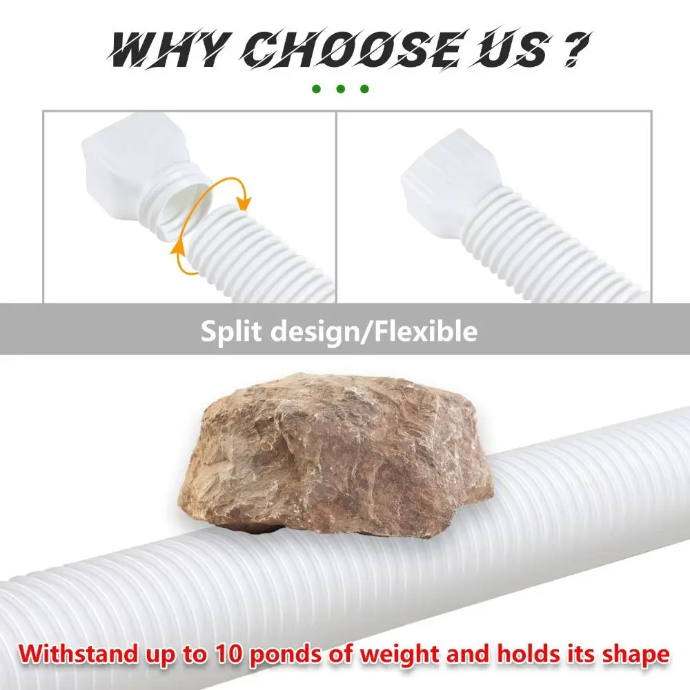 Flexible PE Downspout Extender Durable Extendable Drainage Extension Pipe Freeze-Proof Weather-Resistant Rain Gutter Extension