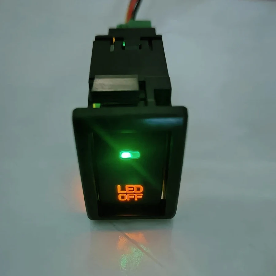 1Pcs 5-Pin Car Fog Lamp Switch Button For Suzuki Jimny 2007-2015  Orange+Green Indicator Light 4-Wires Plug DC12V
