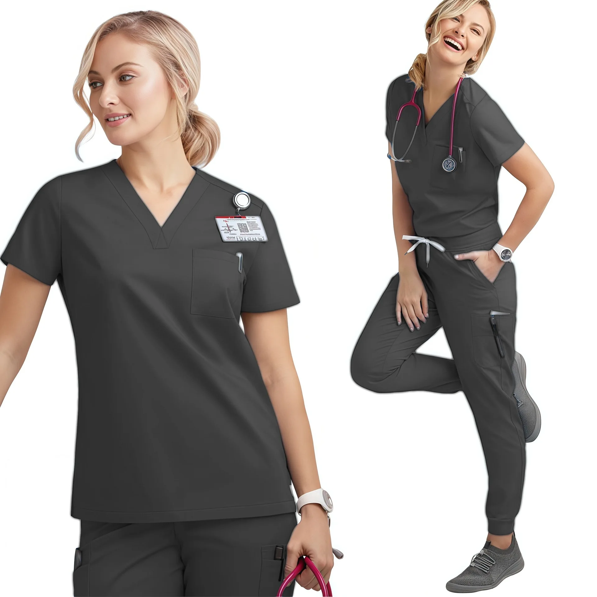 Operating Short Sleeved Hand Washing Women's Spa Beauty Salon Scrubbing Clothes, Operating Room Care Clothes