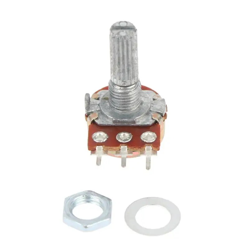 10Pcs WH148 Single Potentiometer B 1K-500K 15MM/20MM Shaft Adjustable Resistor Stable Control Electronic DIY Circuit Parts