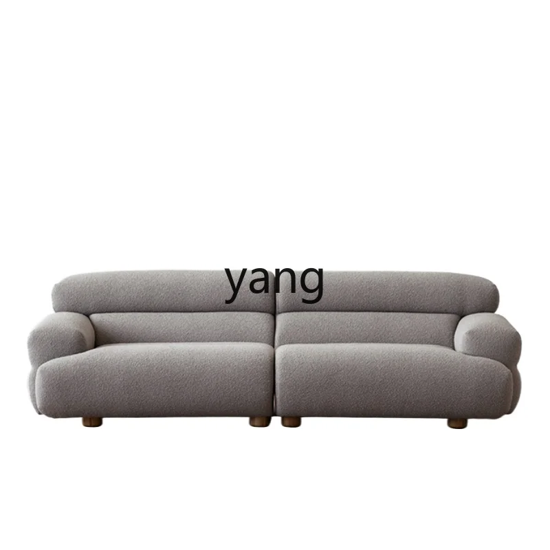

LHLight Luxury Fabric Sofa Living Room Retro Simple Solid Wood Three-Seat Sofa