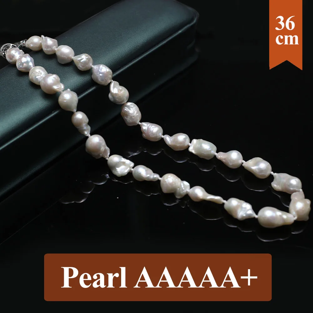 Real 100% Natural Freshwater Pearls Necklace Irregural Baroque Pearls Necklace for Women Men Jewelry Party Gift Length 40cm