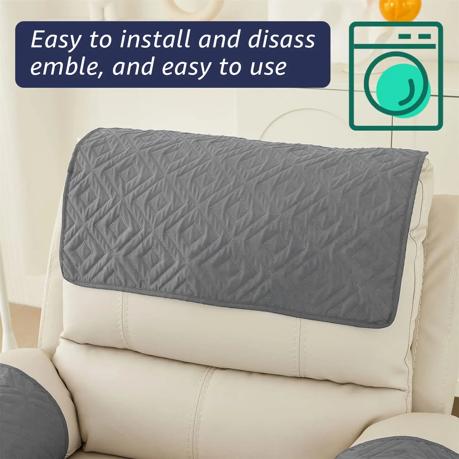 3Pcs Recliner Headrest Protector Polyester Waterproof Sofa Headrest Cover Anti Cat Scratching Mat Furniture Protector for Home