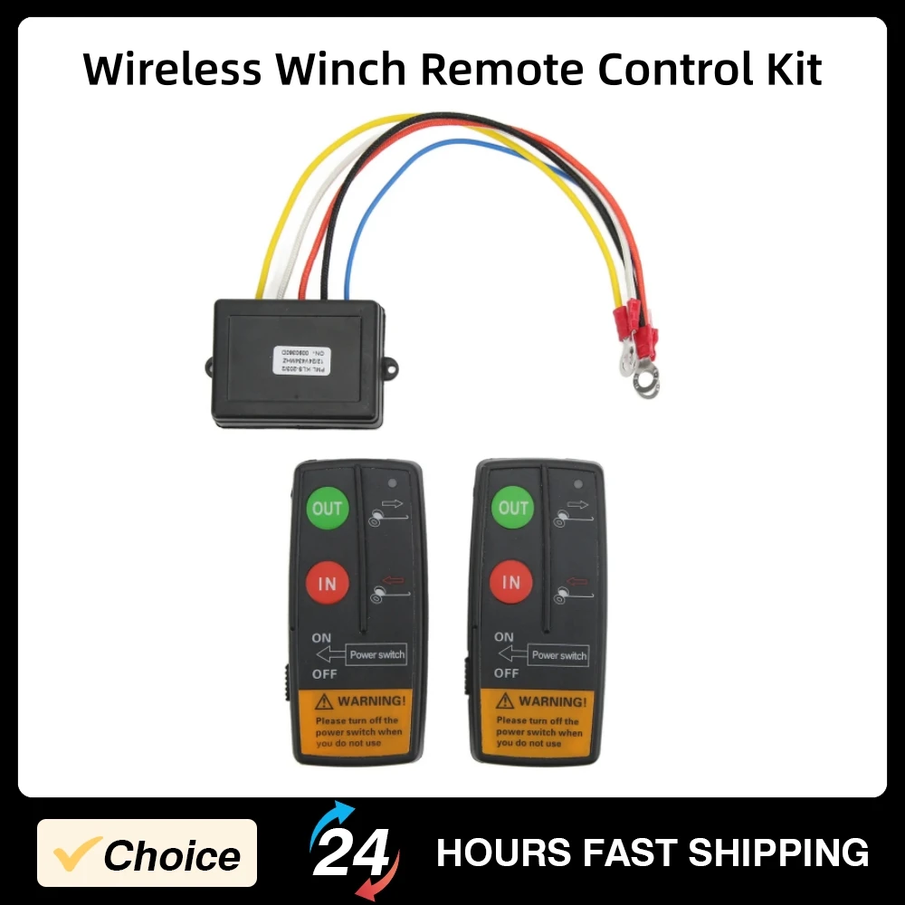 Wireless Winch Remote Control Kit Electric Winch Controller 75ft Range 12V 24V Wireless Control Kit Car ATV Truck Accessories
