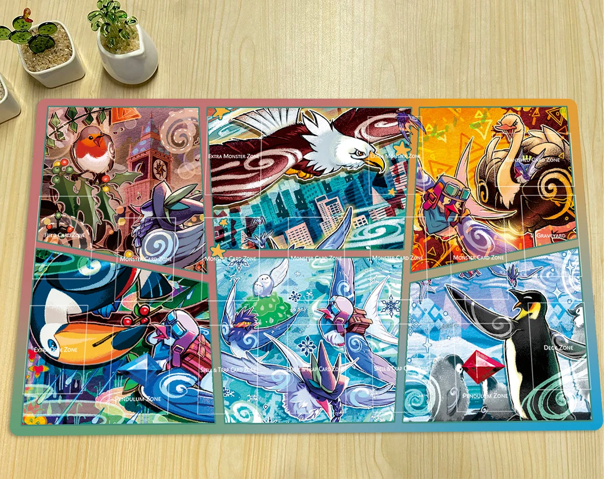 YuGiOh Floowandereeze Mat Board Game Playmat TCG CCG Trading Card Game Mat Custom Anime Gaming Mouse Pad Rubber Zone & Free Bag