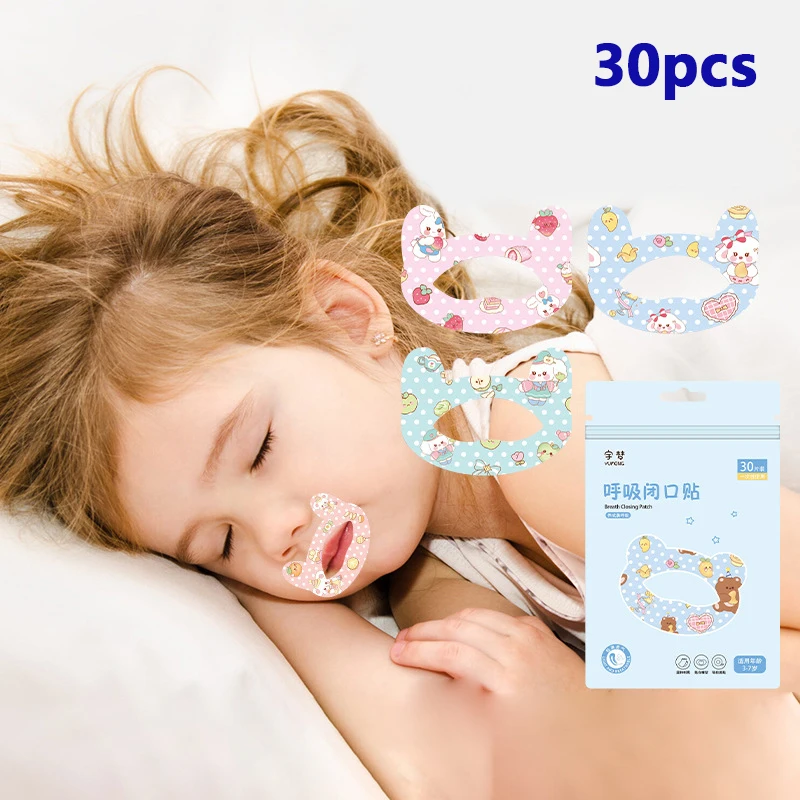 30Pcs/Box Mouth Correction Stickers Anti-Snoring Stickers For Children Night Sleep Lip Nose Breathing Improving Patch