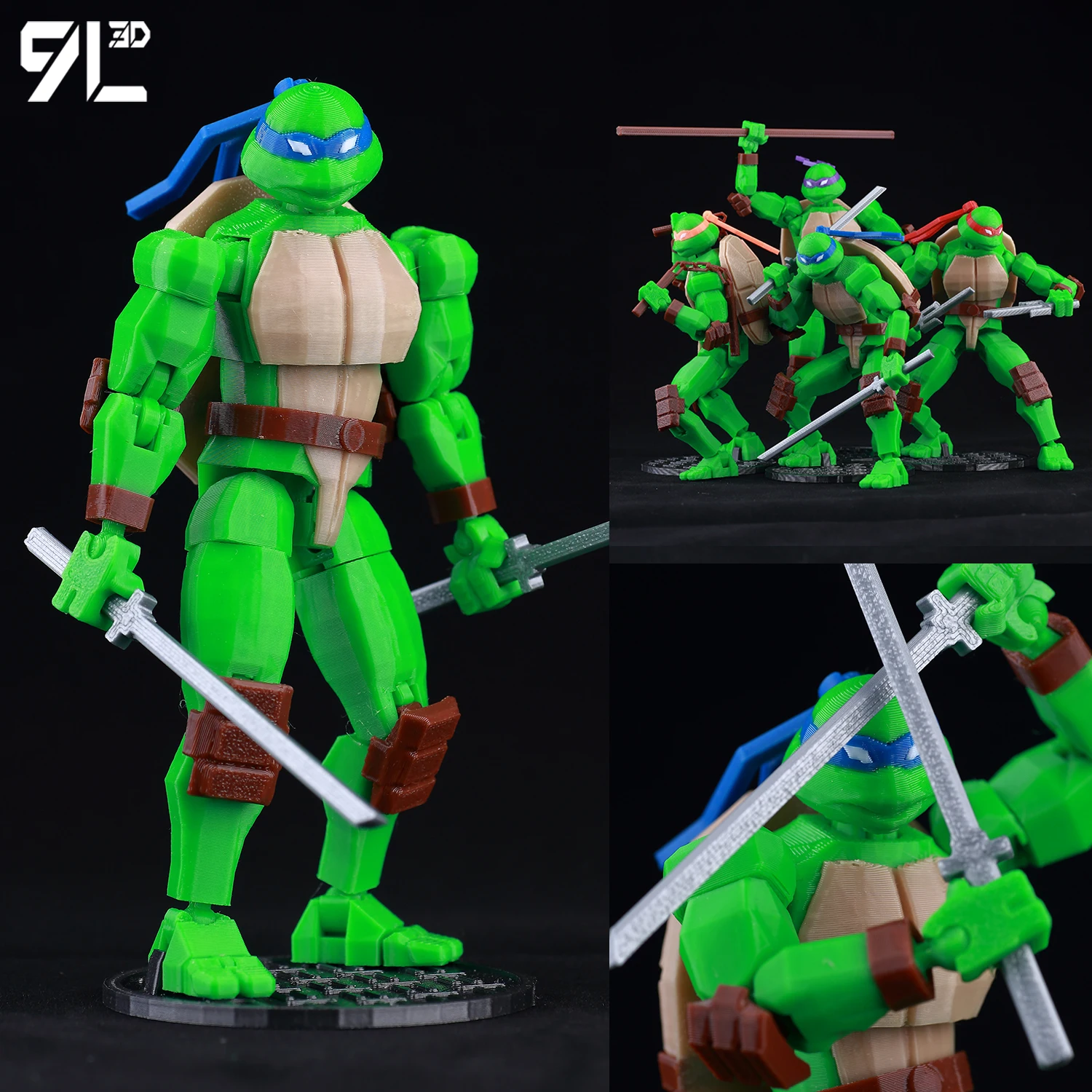 9L3D TMNT Lucky13 متعدد المفاصل أنيمي الشكل روبوت نموذج مفصل تحصيل الإجهاد الإغاثة التجمع لعبة مجسمة قسط هدية T13