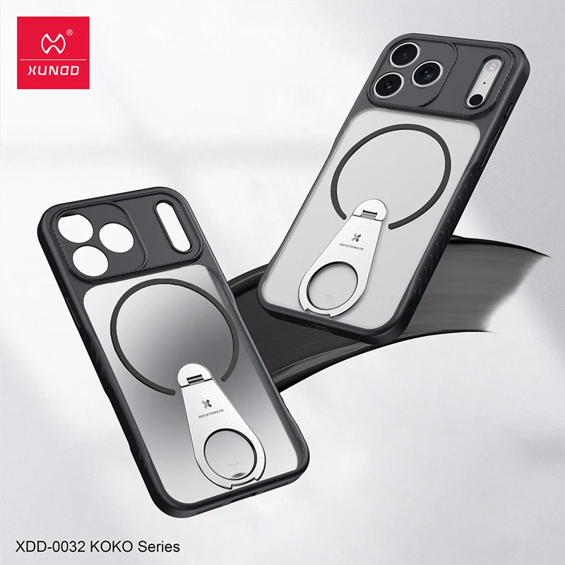 

Чехол Xundd для iPhone 17, серия KOKO, магнитный противоударный ПК + мягкий кольцевой держатель из ТПУ 360 ° Вращающийся чехол для iPhone 17 Pro Max (148.