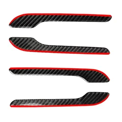 Enhance The Appearance With Carbon Fiber Door Handle Decor Panel Trim For Tesla Model 3 Y 2017 2021 (4 Pieces)
