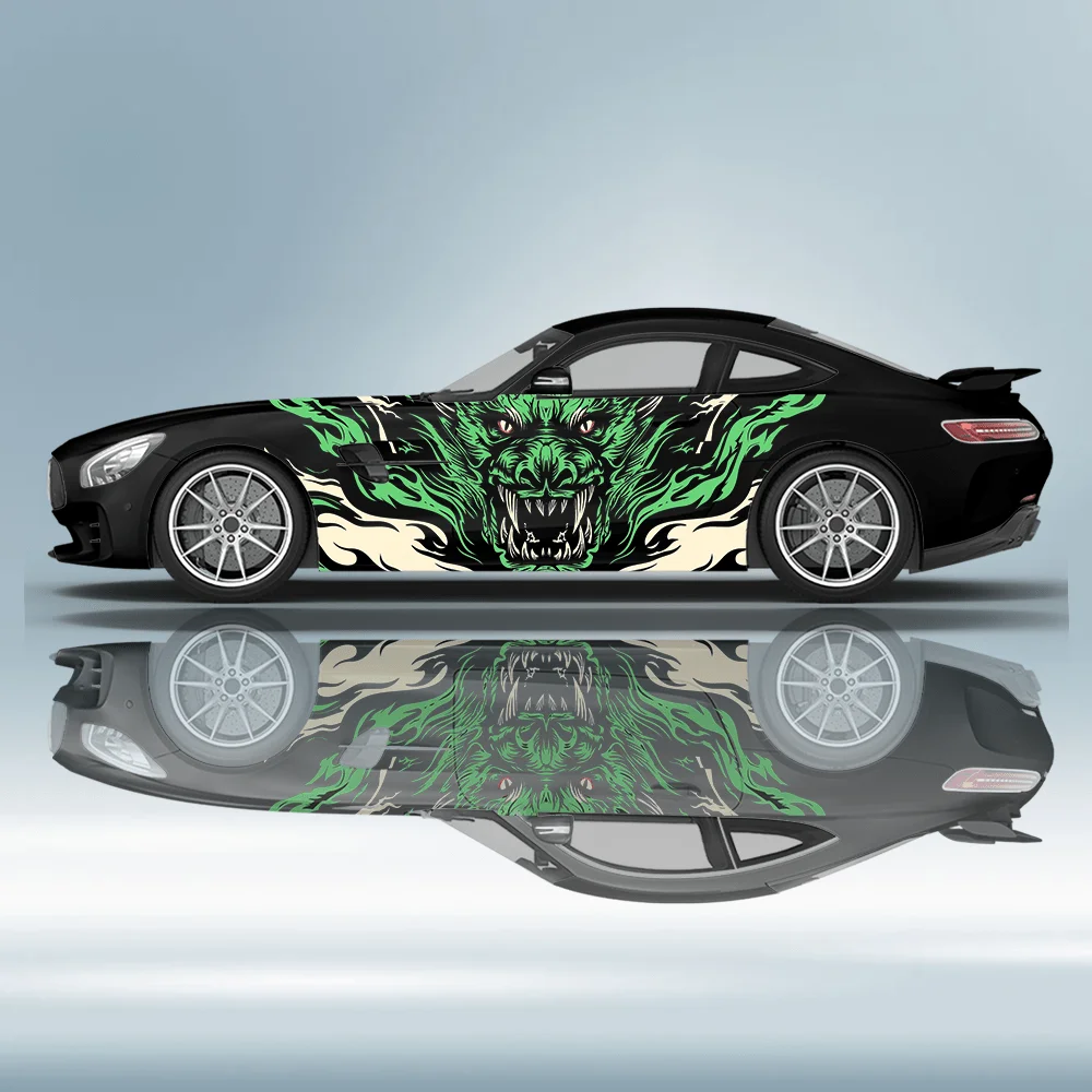 

Horror green monster car sticker; full body decal decoration covering scratches; waterproof car sticker car vinyl wraps