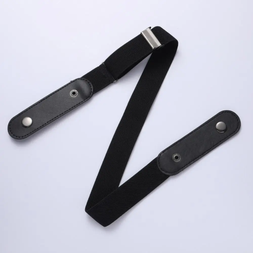 

Without Buckle Elastic Belt Traceless Stealth Buckle Free Belt Japanese Decoration Black No Buckle Invisible Belt Ladies Jeans