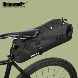 Rhinowalk Bike Saddle Bag 10L/13L Waterproof Bicycle Pannier Bag Foldable Riding Tail Rear Bag With Waterproof Inner Bag