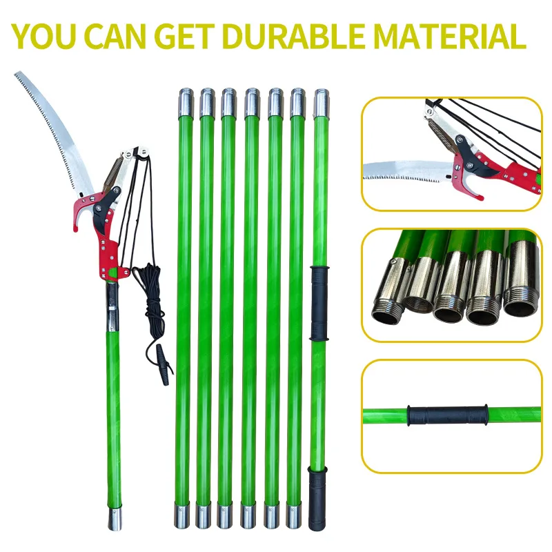 

Cross-border high branch shears saw 8 sections 8 meters garden insulation telescopic high-altitude shears pulley labor-saving ro