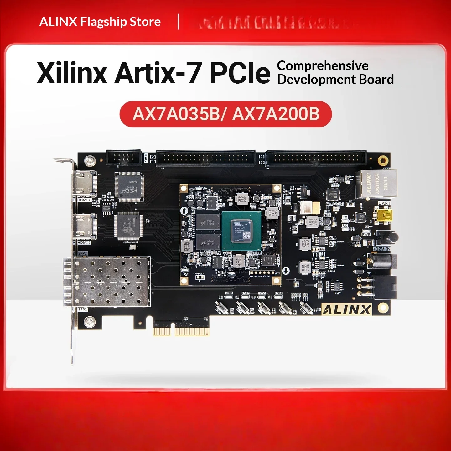 ALINX Black Gold FPGA Development Board Xilinx Artix7 A7 XC7A200T XC7A35T PCIE Fiber HDMI
