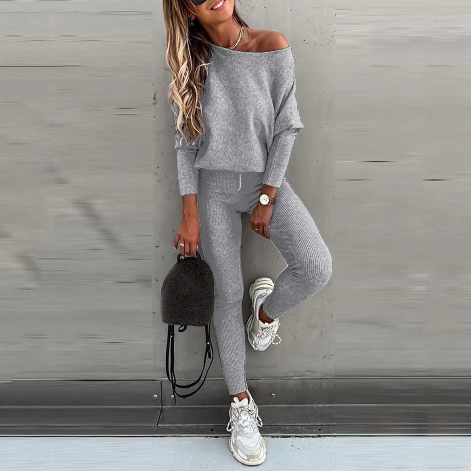 2023 Autumn Knitted Pajama Set Women Homewear Pjs Women Winter Lounge Wear Set Ladies Loungewear Home Suit