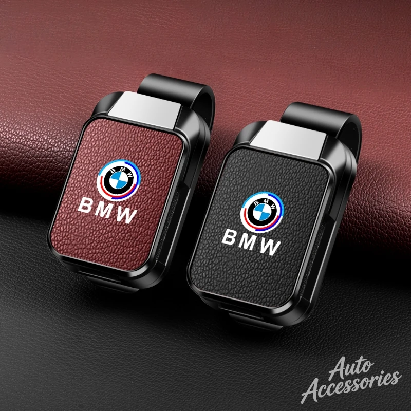Car Visor Sunglasses Clip Magnetic Glasses Clip High Quality Leather Styling Accessory For BMW 50TH E90 E60 F10 F11 E36 F30 F34 view 5