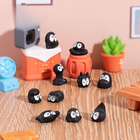 Cute Black Coal Elf Cartoon Resin Miniature Figurine Micro Landscape Mini Fairy Garden Decor DIY Home Decoration Desk Decor