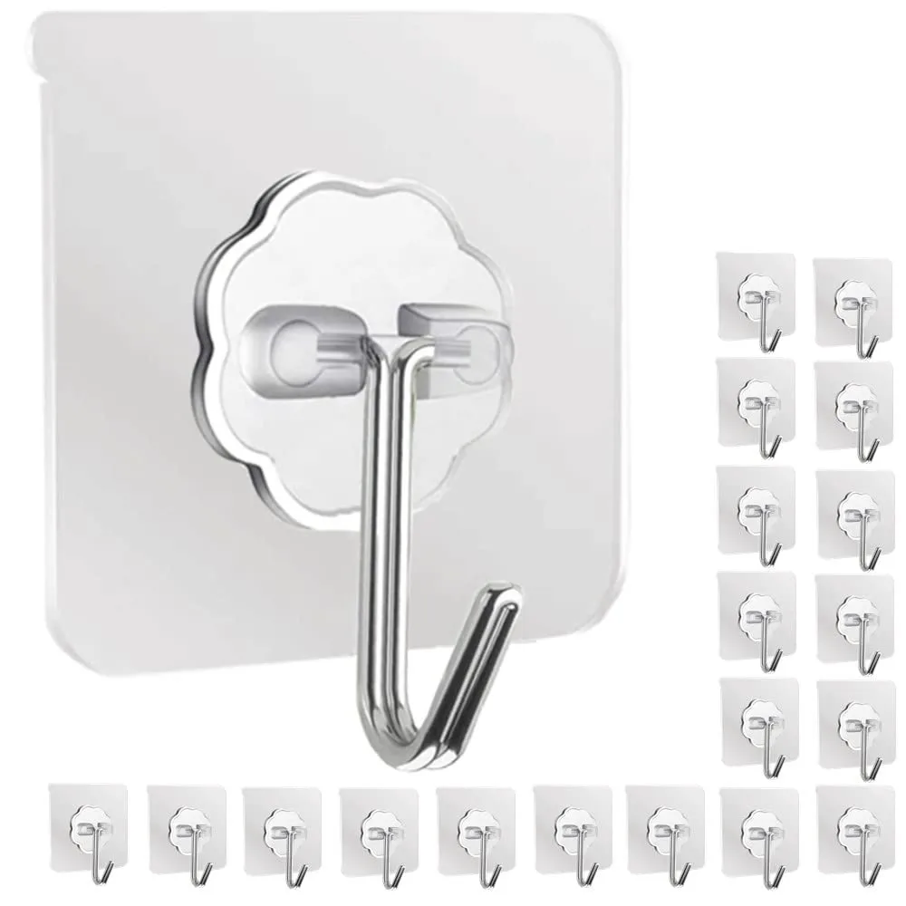 Wasserdichte und ölbeständige Wandhaken, klebrige Haken für Küche, Badezimmer, Duschtür, Außenwandbehang, Tür, selbstklebend