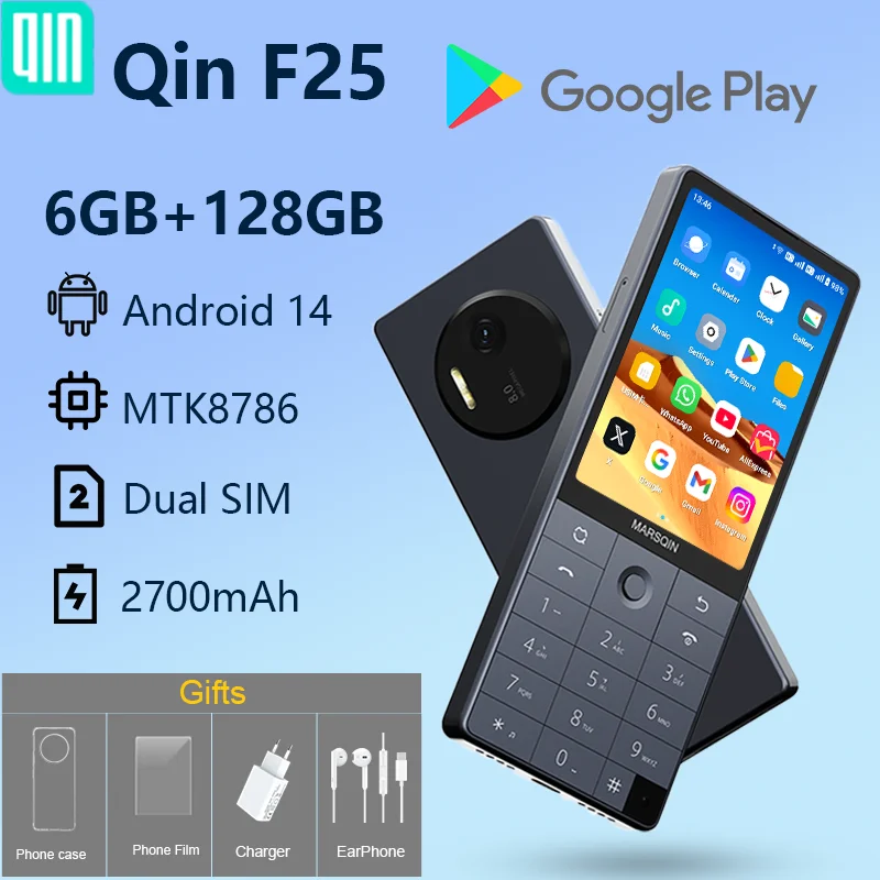 yZ[zQin F25 MTK8786 Google Play Android 14 fASIMJ[h 6GB+128GB 2700mAh WIFI Bluetooth ^b` 3.54C`XN[