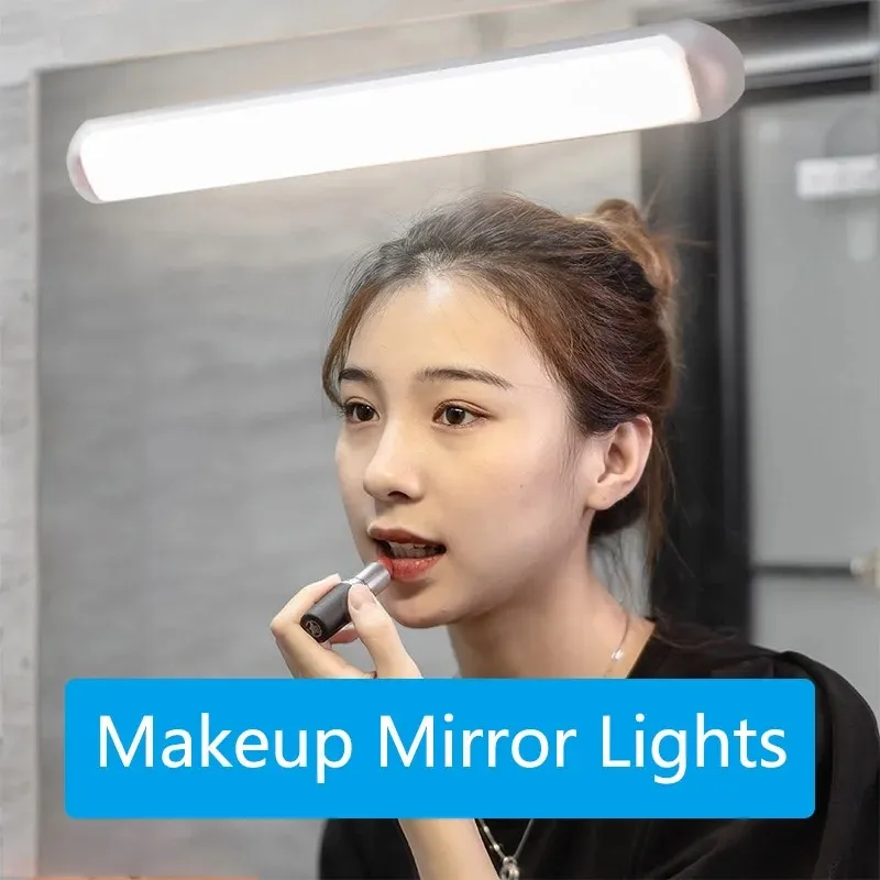 LED Vanity Lights 24/34cm Eye Protection 5V USB Rechargeable Makeup Mirror Light  Touch Switch Wall Dressing Table Desk Lamp