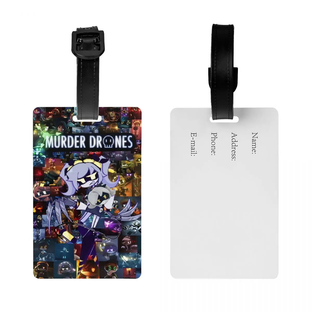 Custom Anime Murder Drones Luggage Tag for Suitcases Fashion Games Movies Baggage Tags Privacy Cover ID Label