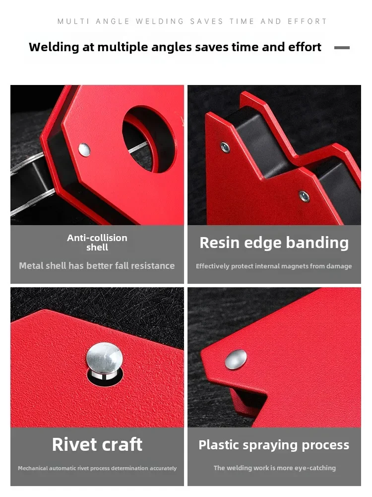 Magnetic Welding Clamp with Multi-Angle Positioning Tool Triangle Ruler 90 Degrees Right Angle Welding Magnet Auxiliary Aid