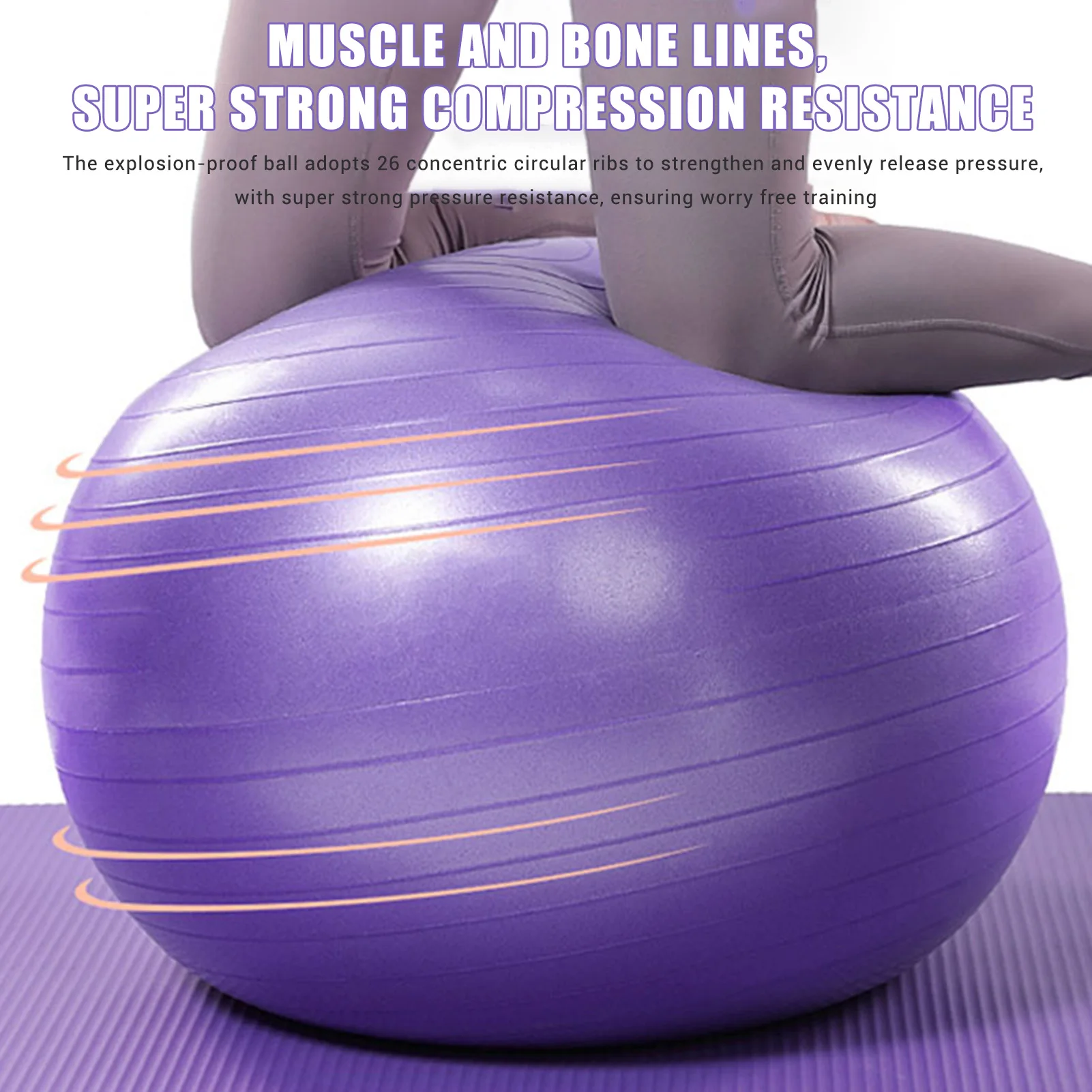 Thickened Fitness Yoga Ball Skin-friendly Soft Touch Tick Yoga Ball Thickened Stability Training Ball For Indoor Home Yoga Tool