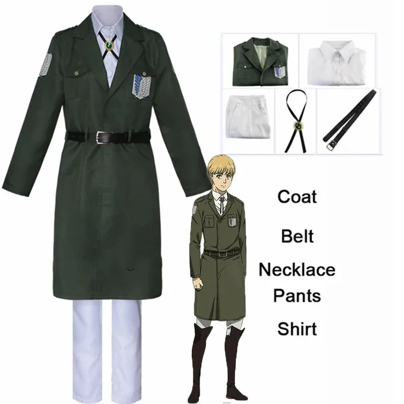 Disfraz de Cosplay de Anime AOT 2026, Traje de Levi, Abrigo de Soldado de la Legión de Exploración de Shingeki No Kyojin, Chaqueta de Gabardina, Uniforme, Disfraces de Halloween