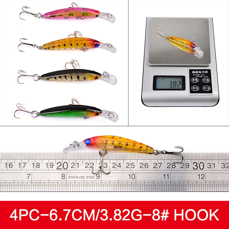 Kit di esche artificiali per la pesca mista Set 20-59pcs esche rigide per la pesca Mini Minnow Popper esche bioniche artificiali professionali