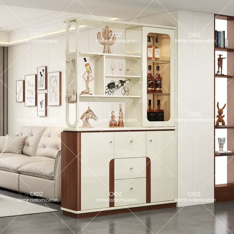 Bairuite light luxury home entrance  partition cabinet double-sided wine cabinet screen shoe cabinet locker