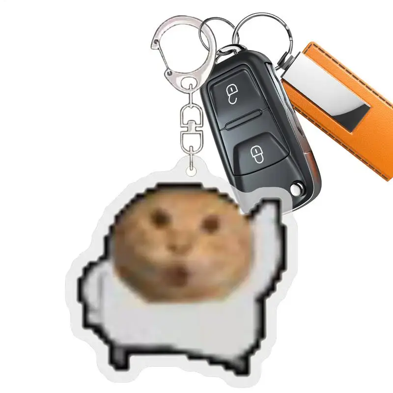 Cat Keychain Round Head Acrylic Cat Meme Keychain Small Animals Pendant For Teens Kids Adults Daily Travel Parties Birthday