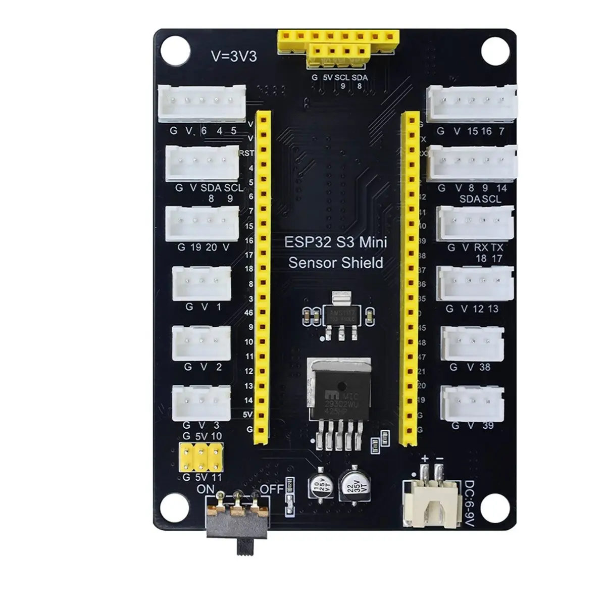 A14G - IoT Development Expansion Board, XiaoZhi AI Experiment Board, Sensor Board with Anti-Reverse Interface