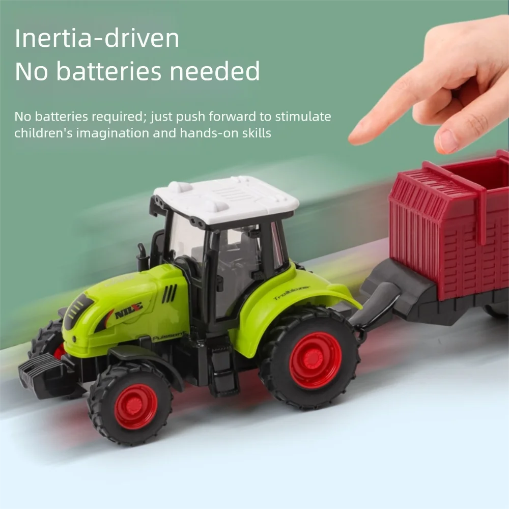 Funny Simulation Inertia Car Plastic Transport Pulverizer Model Farm Tractor Engineering Car