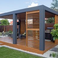 Garden Adjustable Outdoor Aluminium Pergola Customized Modern Bioclimatic Motorized Louver Glass Pergola Aluminium Roofing