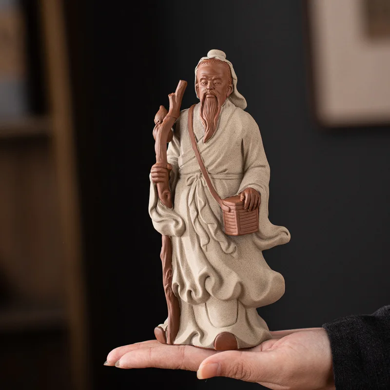 Ceramic Huatuo Divine Physician sculptures and figurines， Chinese historical figures Home Living Room Office Table decoration