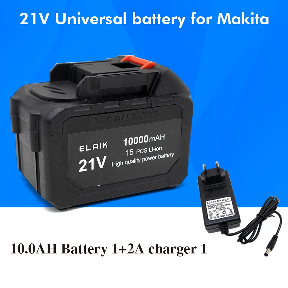 

The new 10000mah high-power durable lithium battery, charger, suitable for Makita 21V series electric tool