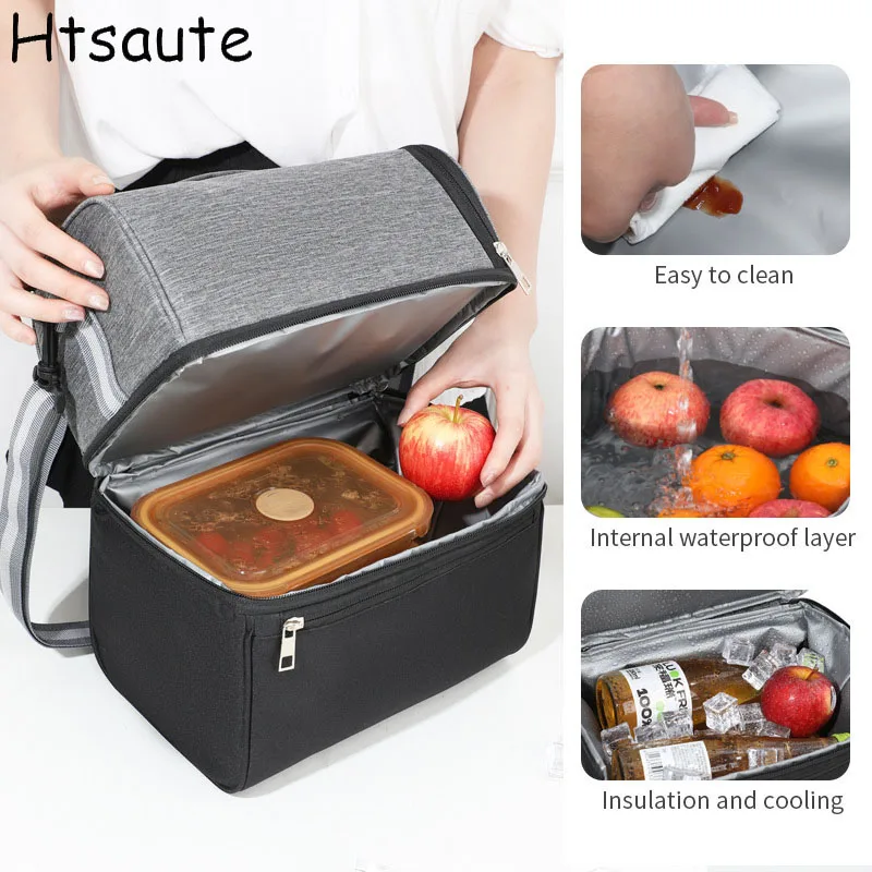 

Термоизоляционная сумка для обеда, многофункциональная сумка большой емкости, термос для пикника на открытом воздухе, детские подгузники для хранения бутылочек, сумки для мам