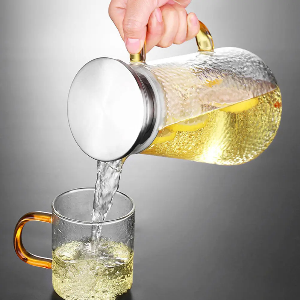 Large Capacity Cold Water Kettle Food-Safe Glass Pitcher for Beer Milk Iced Tea Home Hotel Office Party Picnic Bbq Pool